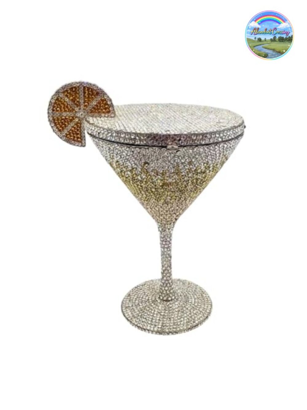 Rhinestone Evening Clutch Crystal Cocktail Goblet Bag with Chain